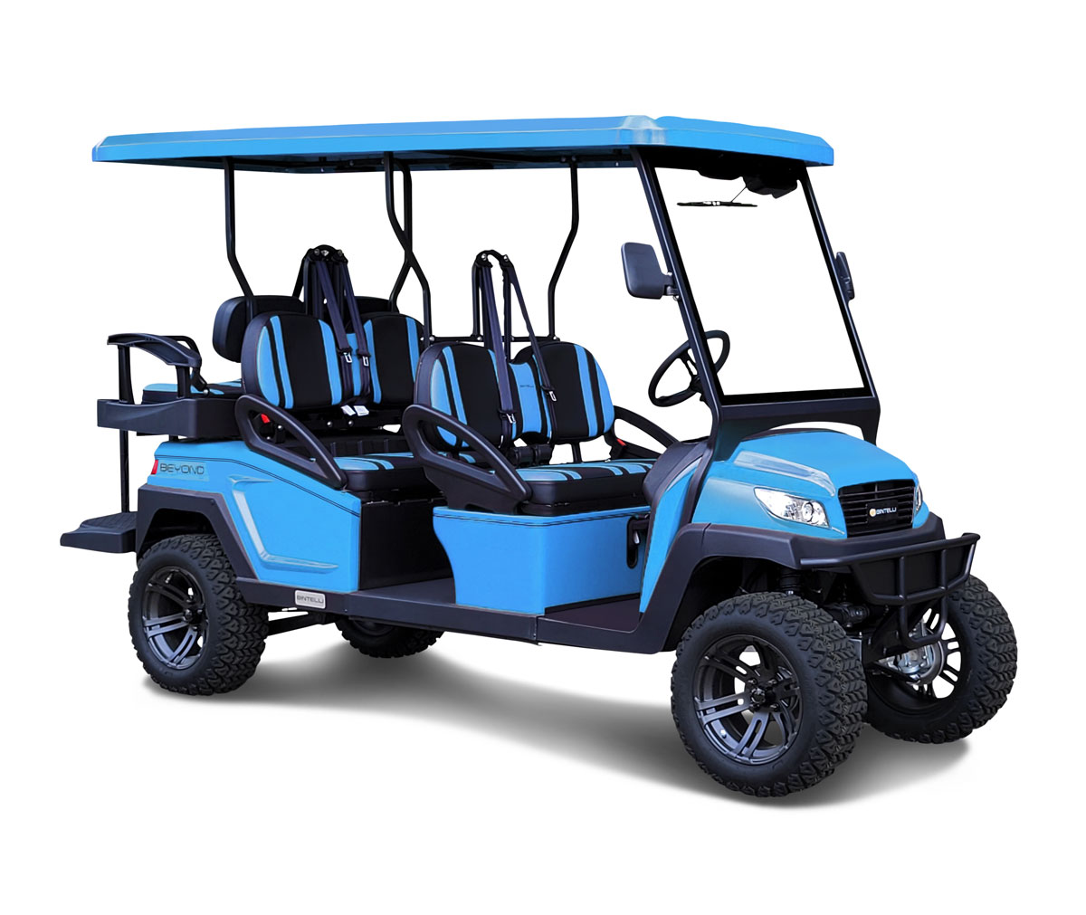 Bintelli Beyond 6-Seater Lifted Ocean Blue Golf Cart | Statesboro Golf Carts
